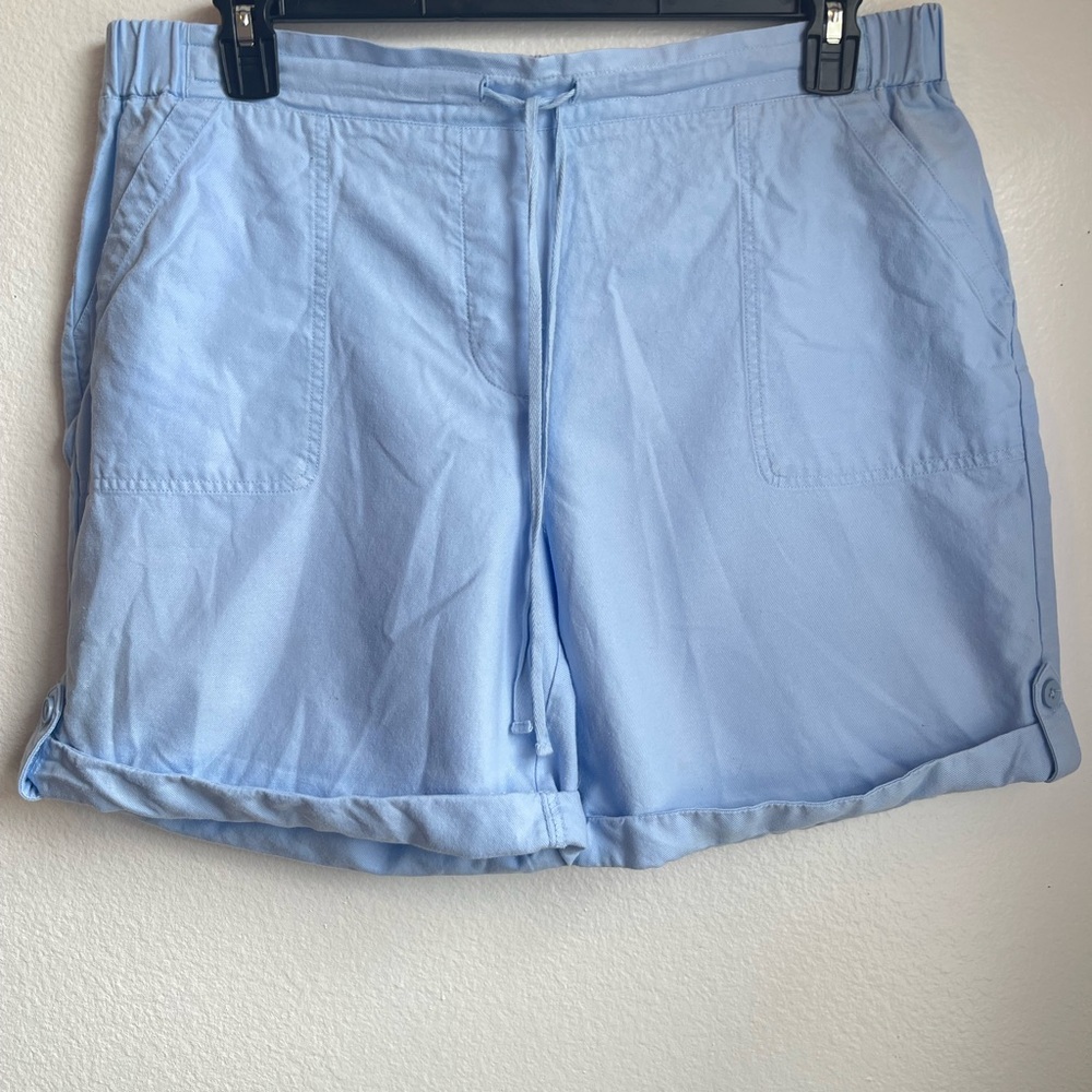 Kim Rogers Light Blue Drawstring Casual Shorts Size L